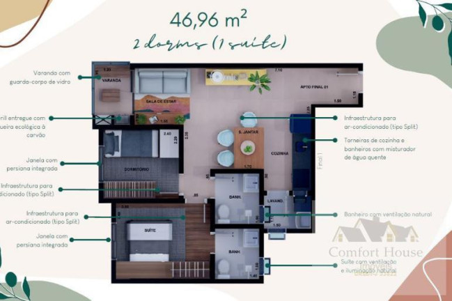 Imagem Apartamento com 2 Quartos à Venda, 47 m² em Campestre - Santo André Imagem Apartamento com 2 Quartos à Venda, 47 m² em Campestre - Santo André