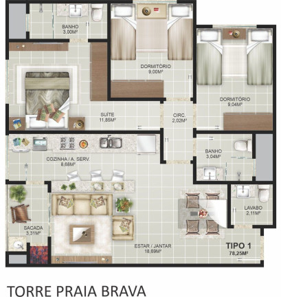 Imagem Apartamento com 2 Quartos à Venda, 81 m² em Praia Dos Amores - Balneário Camboriú