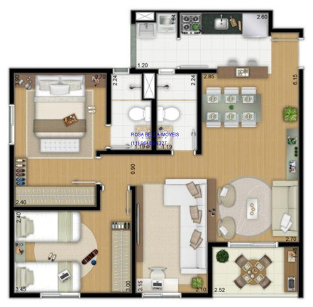 Imagem Apartamento com 3 Quartos à Venda, 67 m² em Vila Lacerda - Jundiaí