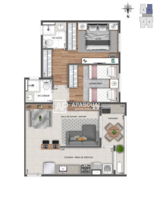 Apartamento com 2 Quartos à Venda, 60 m² em Jardim América - São José Dos Campos