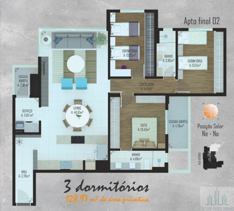 Imagem Apartamento com 3 Quartos à Venda, 123 m² em Cidade Alta - Bento Gonçalves Imagem Apartamento com 3 Quartos à Venda, 123 m² em Cidade Alta - Bento Gonçalves