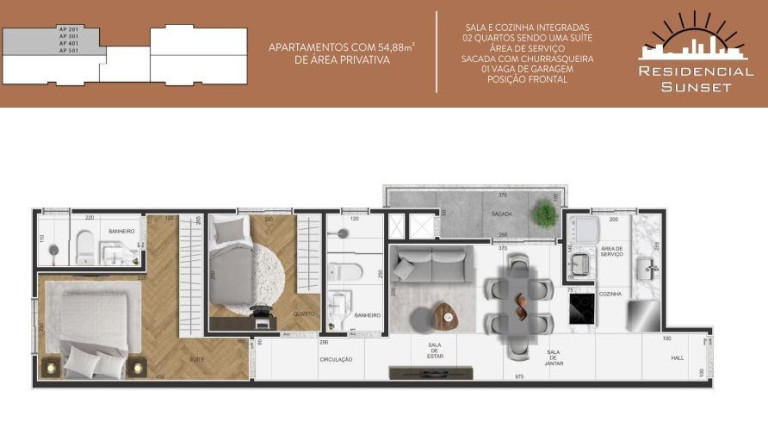 Imagem Apartamento com 2 Quartos à Venda, 54 m² em São Pedro - São José Dos Pinhais