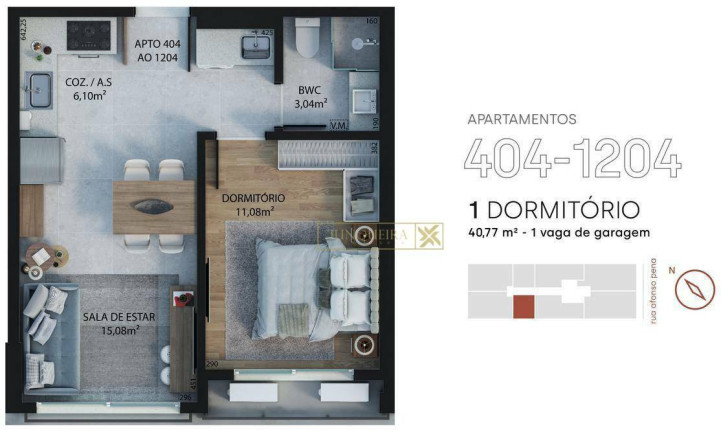 Imagem Apartamento com 1 Quarto à Venda, 40 m² em Estreito - Florianópolis Imagem Apartamento com 1 Quarto à Venda, 40 m² em Estreito - Florianópolis