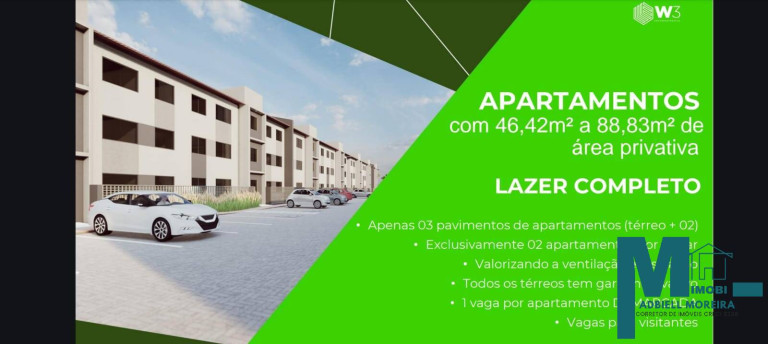 Apartamento com 2 Quartos à Venda, 53 m² em Nova Esperança - Parnamirim
