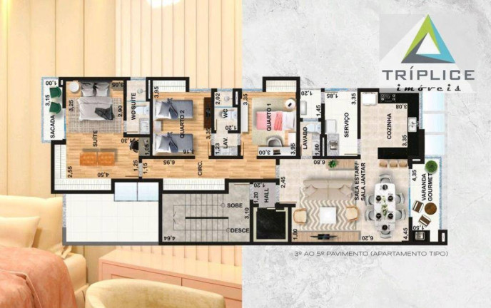 Imagem Apartamento com 3 Quartos à Venda, 133 m² em Aeroporto - Juiz De Fora