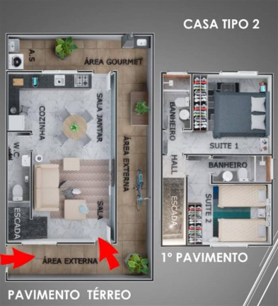 Imagem Casa com 2 Quartos à Venda, 107 m² em Guilhermina - Praia Grande Imagem Casa com 2 Quartos à Venda, 107 m² em Guilhermina - Praia Grande