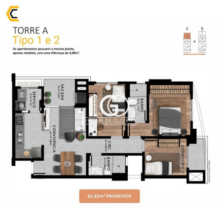Imagem Apartamento com 3 Quartos à Venda, 81 m² em Michel - Criciúma