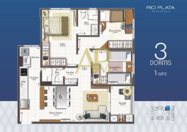 Imagem Apartamento com 3 Quartos à Venda, 80 m² em Capoeiras - Florianópolis