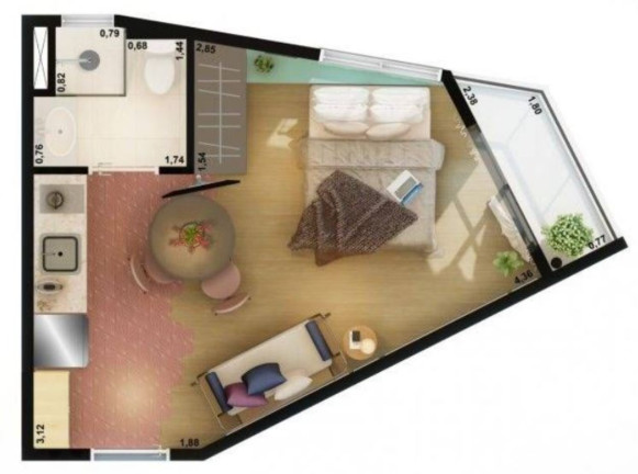 Imagem Imóvel com 1 Quarto à Venda, 34 m² em Sumarezinho - São Paulo