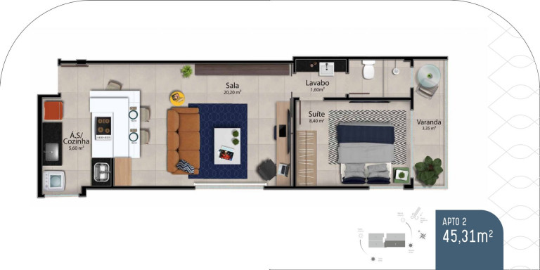 Imagem Studio com 1 Quarto à Venda, 37 m² em Jardim Da Penha - Vitória Imagem Studio com 1 Quarto à Venda, 37 m² em Jardim Da Penha - Vitória
