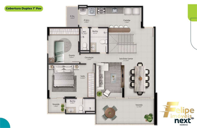 Imagem Cobertura com 4 Quartos à Venda, 181 m² em Jacuhy - Serra