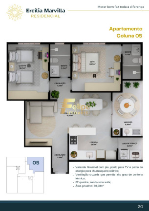 Imagem Imóvel com 3 Quartos à Venda, 88 m² em Castelhanos - Anchieta