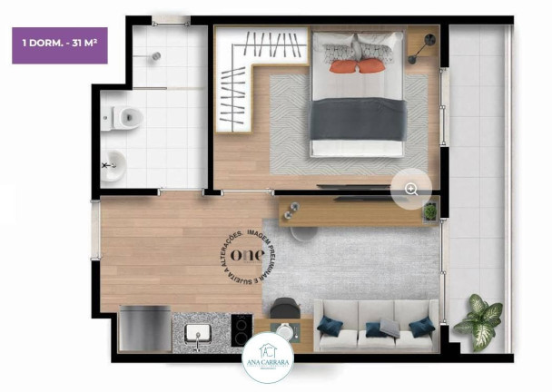 Imagem Apartamento com 1 Quarto à Venda, 31 m² em Santo Amaro - São Paulo