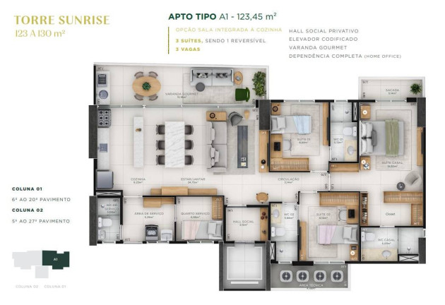 Imagem Apartamento com 3 Quartos à Venda, 123 m² em Fortaleza Imagem Apartamento com 3 Quartos à Venda, 123 m² em Fortaleza