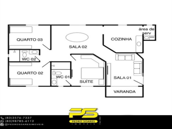 Imagem Apartamento com 3 Quartos à Venda, 86 m² em Jardim Cidade Universitária - João Pessoa