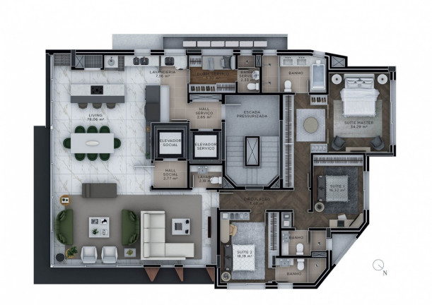 Imagem Cobertura com 4 Quartos à Venda, 412 m² em Bela Vista - Porto Alegre