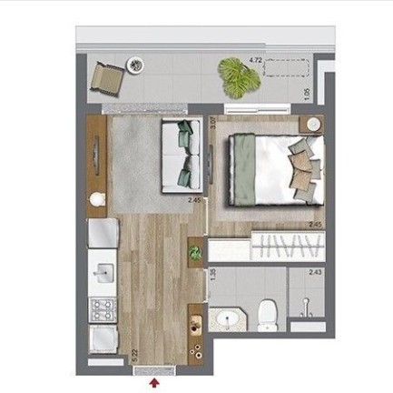 Studio com 1 Quarto à Venda, 28 m² em Campo Belo - São Paulo