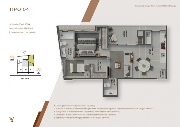 Imagem Apartamento com 2 Quartos à Venda, 57 m² em Morretes - Itapema