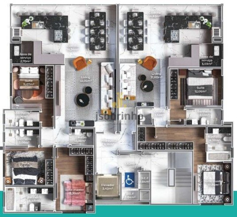 Apartamento com 2 Quartos à Venda, 98 m² em Meia Praia - Itapema