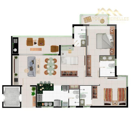 Imagem Apartamento com 3 Quartos à Venda, 110 m² em Parque Iracema - Fortaleza Imagem Apartamento com 3 Quartos à Venda, 110 m² em Parque Iracema - Fortaleza