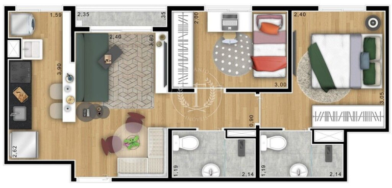 Imagem Apartamento com 2 Quartos à Venda, 45 m² em Centro - Suzano