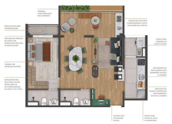 Imagem Apartamento com 2 Quartos à Venda, 69 m² em Mirandópolis - São Paulo