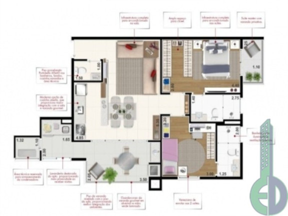 Imagem Imóvel com 2 Quartos à Venda, 83 m² em Vila Scarpelli - Santo André Imagem Imóvel com 2 Quartos à Venda, 83 m² em Vila Scarpelli - Santo André
