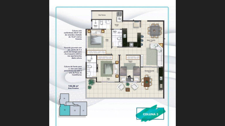 Imagem Apartamento com 3 Quartos à Venda, 140 m² em Balneário De Castelhanos - Anchieta