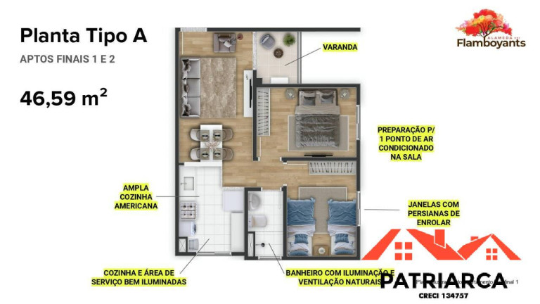 Imagem Apartamento com 2 Quartos à Venda, 46 m² em Jardim Shangai - Campinas