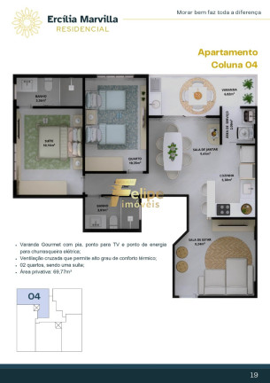 Imagem Imóvel com 3 Quartos à Venda, 88 m² em Castelhanos - Anchieta