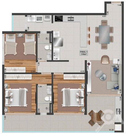 Imagem Apartamento com 3 Quartos à Venda, 119 m² em Jardim Aruan - Caraguatatuba Imagem Apartamento com 3 Quartos à Venda, 119 m² em Jardim Aruan - Caraguatatuba