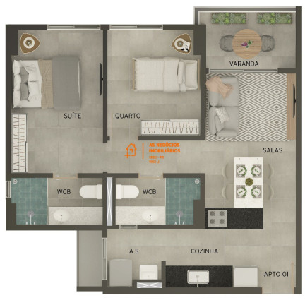 Imagem Apartamento com 2 Quartos à Venda, 56 m² em Bancários - João Pessoa