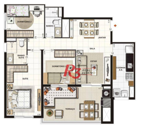 Imagem Apartamento com 3 Quartos à Venda, 87 m² em Pompéia - Santos
