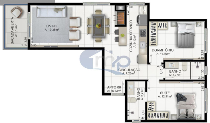 Imagem Apartamento com 2 Quartos à Venda, 69 m² em Praia Da Cal - Torres