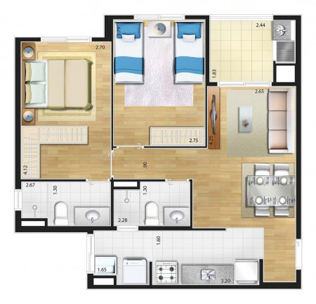 Imagem Apartamento com 2 Quartos à Venda, 64 m² em Jardim São Caetano - São Caetano Do Sul
