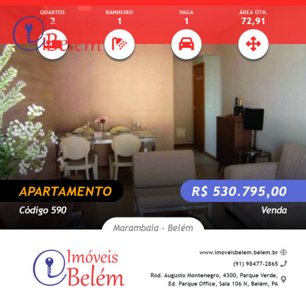 Imagem Apartamento com 2 Quartos à Venda, 72 m² em Marambaia - Belém Imagem Apartamento com 2 Quartos à Venda, 72 m² em Marambaia - Belém