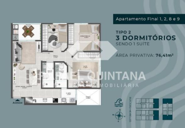Imagem Apartamento com 2 Quartos à Venda, 64 m² em Abraão - Florianópolis