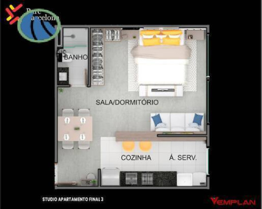 Imagem Apartamento com 1 Quarto à Venda, 38 m² em Vila São Luiz (centro) - Barueri