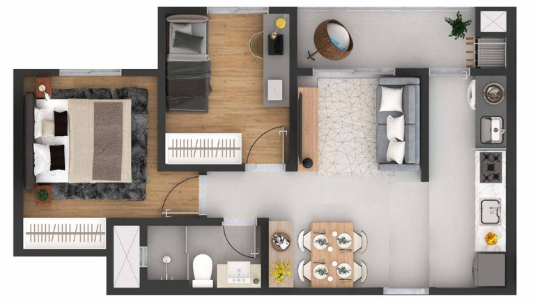 Imagem Apartamento com 2 Quartos à Venda, 50 m² em Centro - Pinhais