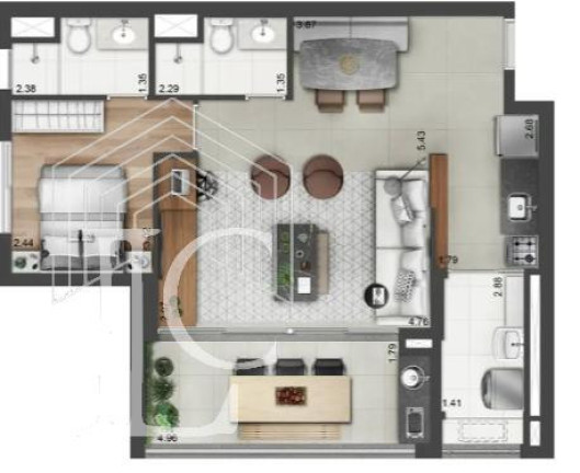 Imagem Apartamento com 1 Quarto para Alugar, 27 m² em Santo Amaro - São Paulo Imagem Apartamento com 1 Quarto para Alugar, 27 m² em Santo Amaro - São Paulo