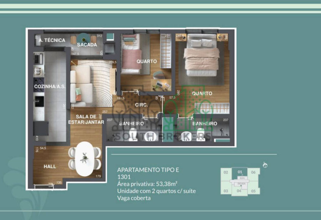 Imagem Apartamento com 2 Quartos à Venda, em Pinheirinho - Curitiba Imagem Apartamento com 2 Quartos à Venda, em Pinheirinho - Curitiba