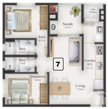 Imagem Apartamento com 2 Quartos à Venda, 63 m² em Itajaí