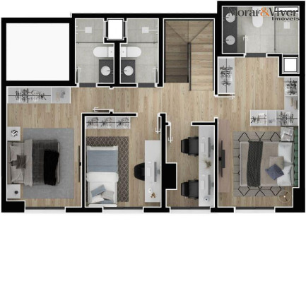 Imagem Apartamento com 3 Quartos à Venda, 86 m² em Boa Vista - Curitiba