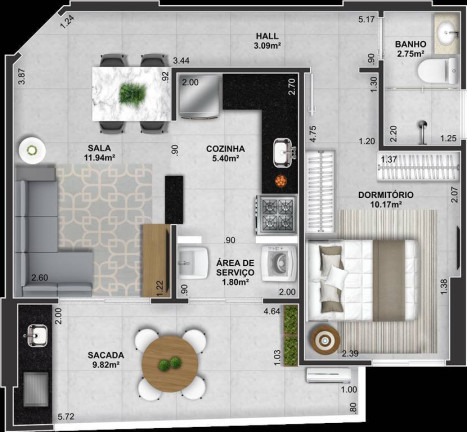 Imagem Apartamento com 1 Quarto à Venda, 51 m² em Boqueirão - Praia Grande