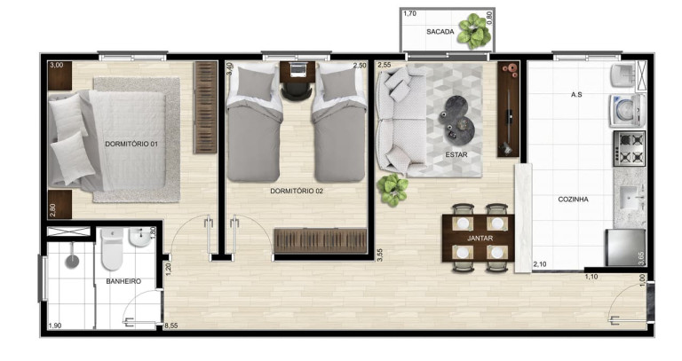 Imagem Apartamento com 2 Quartos à Venda, em Mongaguá Imagem Apartamento com 2 Quartos à Venda, em Mongaguá