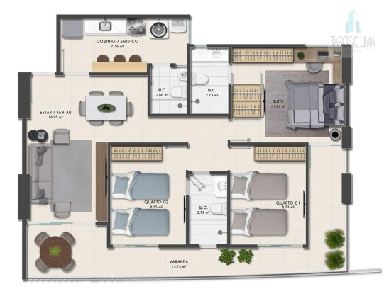 Imagem Apartamento com 3 Quartos à Venda, 83 m²em Parquelândia - Fortaleza