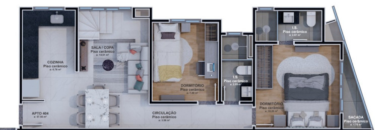 Imagem Apartamento com 2 Quartos à Venda, 60 m² em Hauer - Curitiba Imagem Apartamento com 2 Quartos à Venda, 60 m² em Hauer - Curitiba