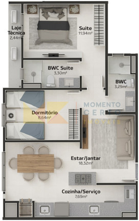 Imagem Apartamento com 2 Quartos à Venda, 66 m² em água Verde - Blumenau