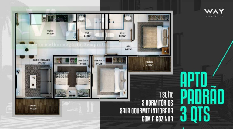 Imagem Apartamento com 2 Quartos à Venda,  em Turu - São Luís
