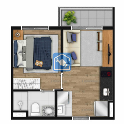 Imagem Apartamento com 1 Quarto à Venda, 27 m² em Brooklin Paulista - São Paulo Imagem Apartamento com 1 Quarto à Venda, 27 m² em Brooklin Paulista - São Paulo